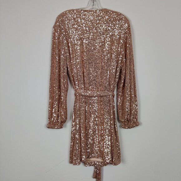 Cleo Women's Sequin Wrap Midi Dress Size XL Swiftie Party Concert Evening Night - Picture 2 of 12